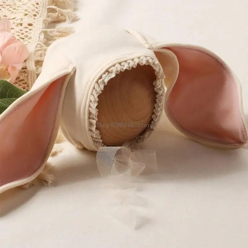 Baby Rabbit Ears Photography Outfit Rabbit Hat Bodysuit Set for Newborn Photo