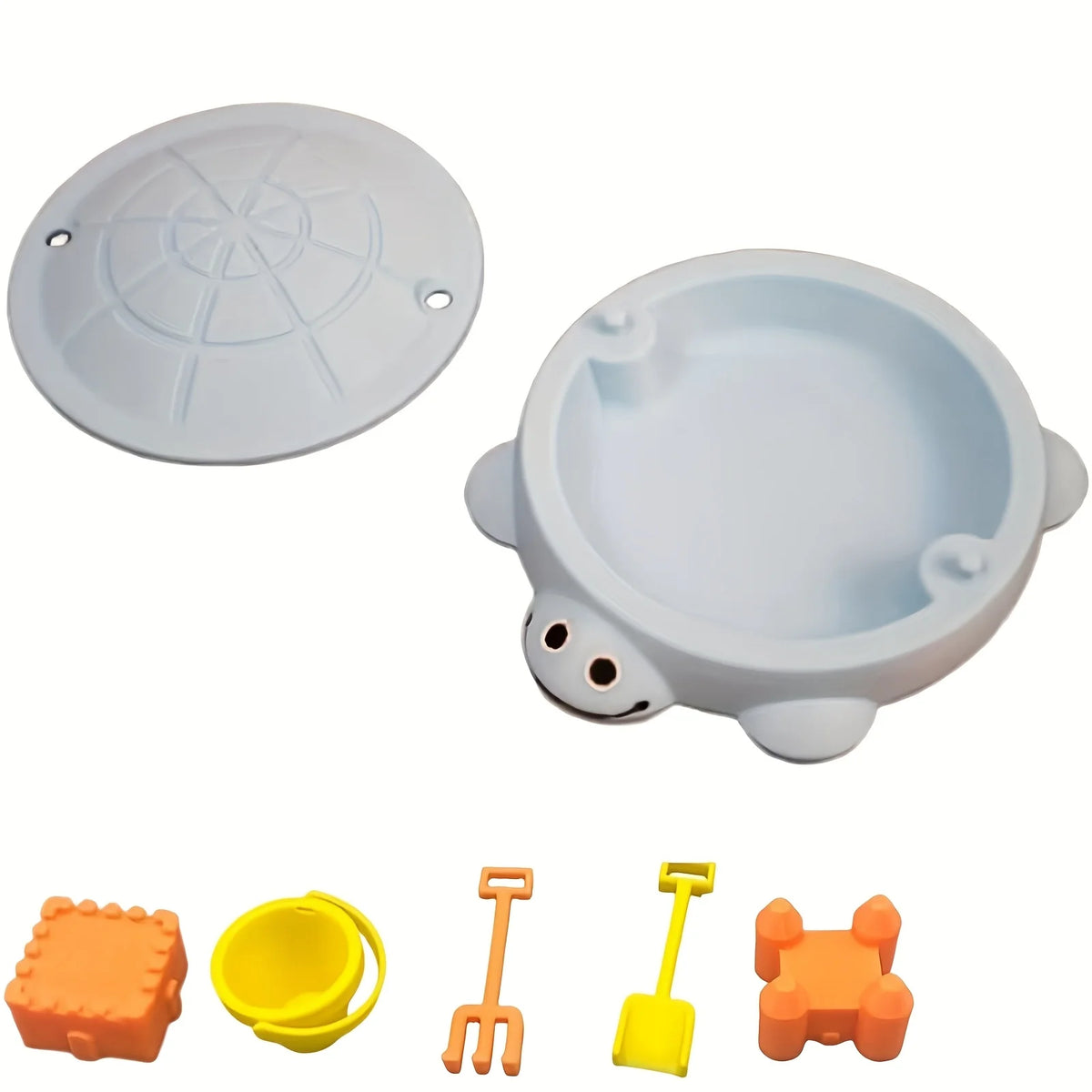 Mini Turtle Sandbox Toy with Shoveling Tools Desktop Stress Relief Toy with Lid Portable Sensory Play Kit Sand Toy Playset