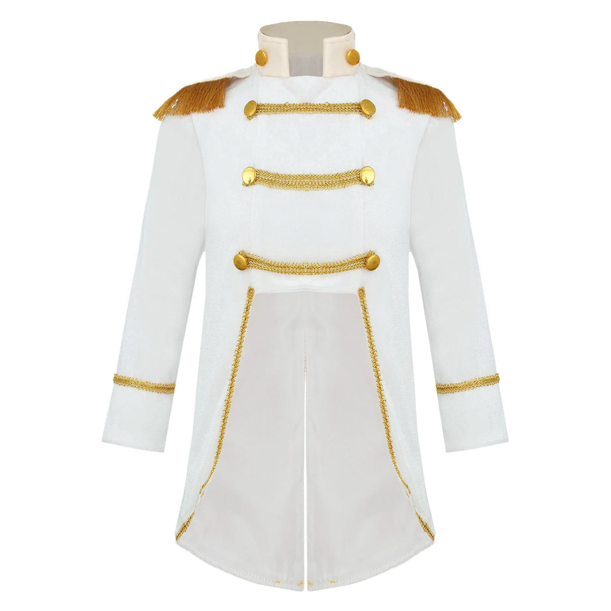 Little Boys Prince Cosplay Costume Toddler Long Sleeve Gold Fringe Braiding Velvet Tailcoat Jacket Medieval Royal Prince Outfits