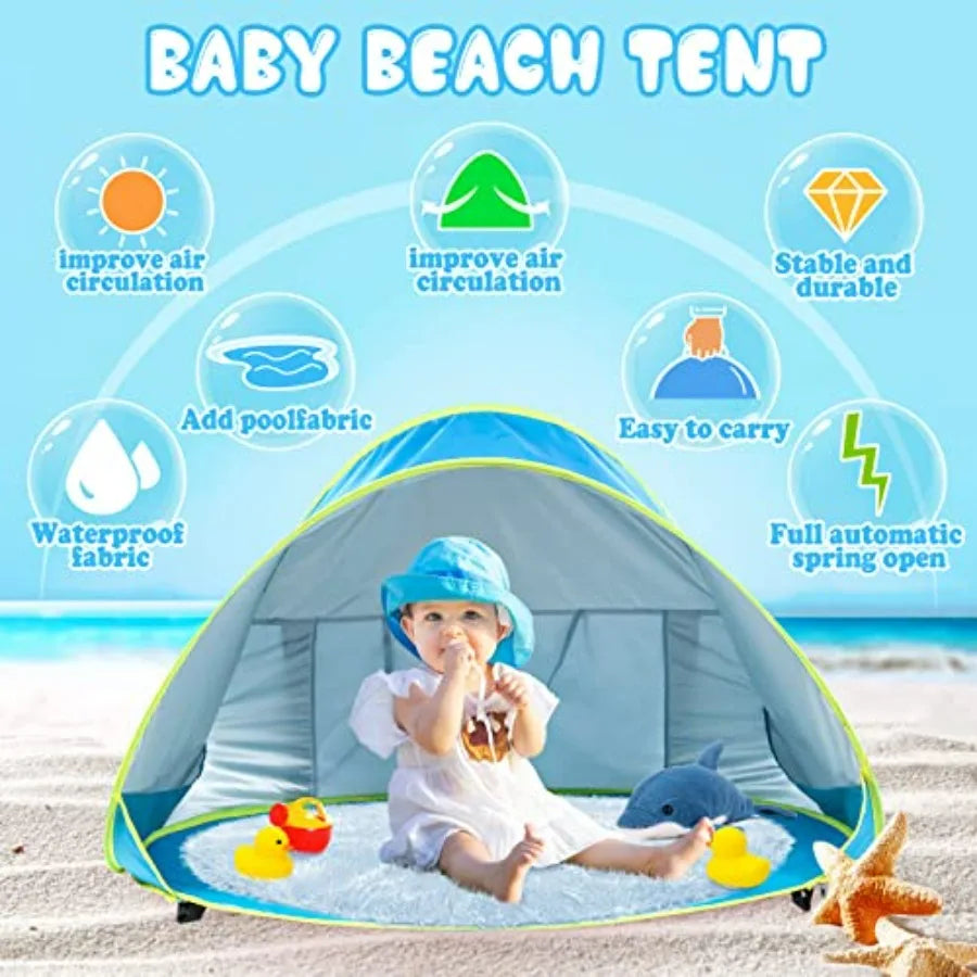 Baby Beach Tent Pop Up Portable Shade Pool UV Protection Sun Shelter for Infant