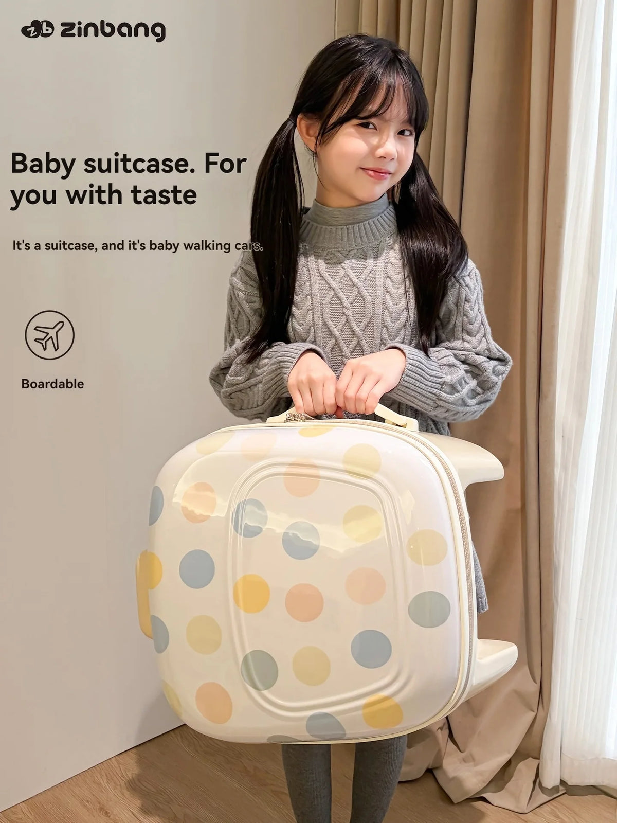 Luggage suitcase for children, suitable for both boys and girls, with a handle for easy transportation, perfect for traveling
