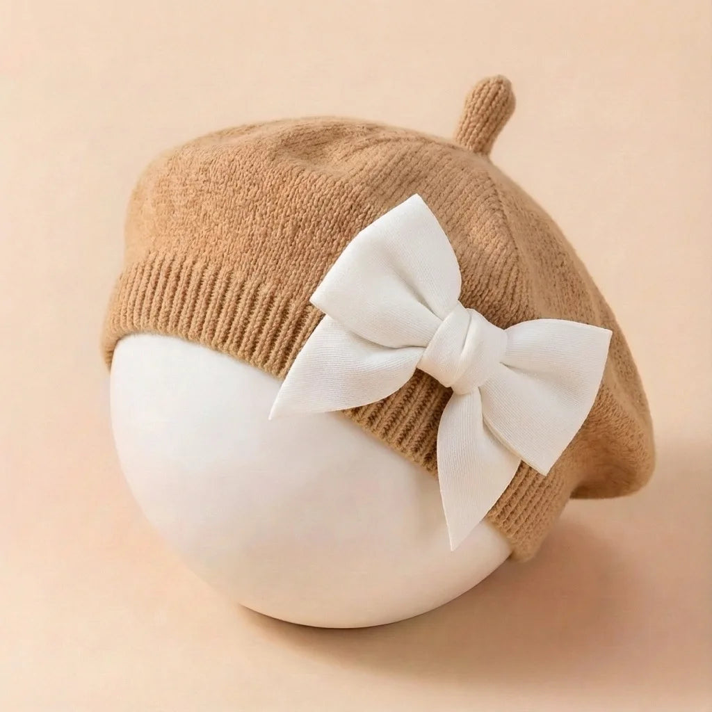 baby beret, bow hat, newborn baby 1-3 years old painter hat, baby girl clothing, baby spring headwear, toddler hair accessories