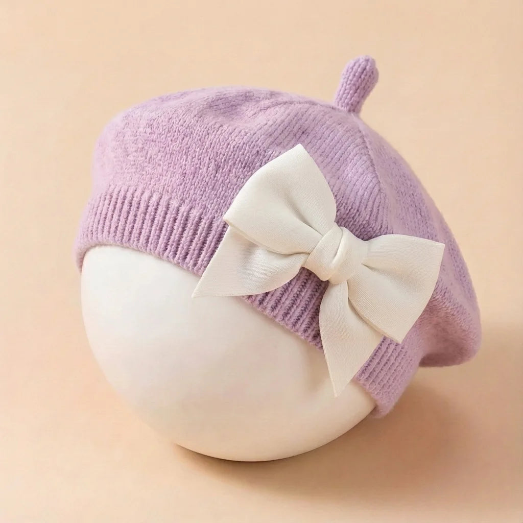 baby beret, bow hat, newborn baby 1-3 years old painter hat, baby girl clothing, baby spring headwear, toddler hair accessories