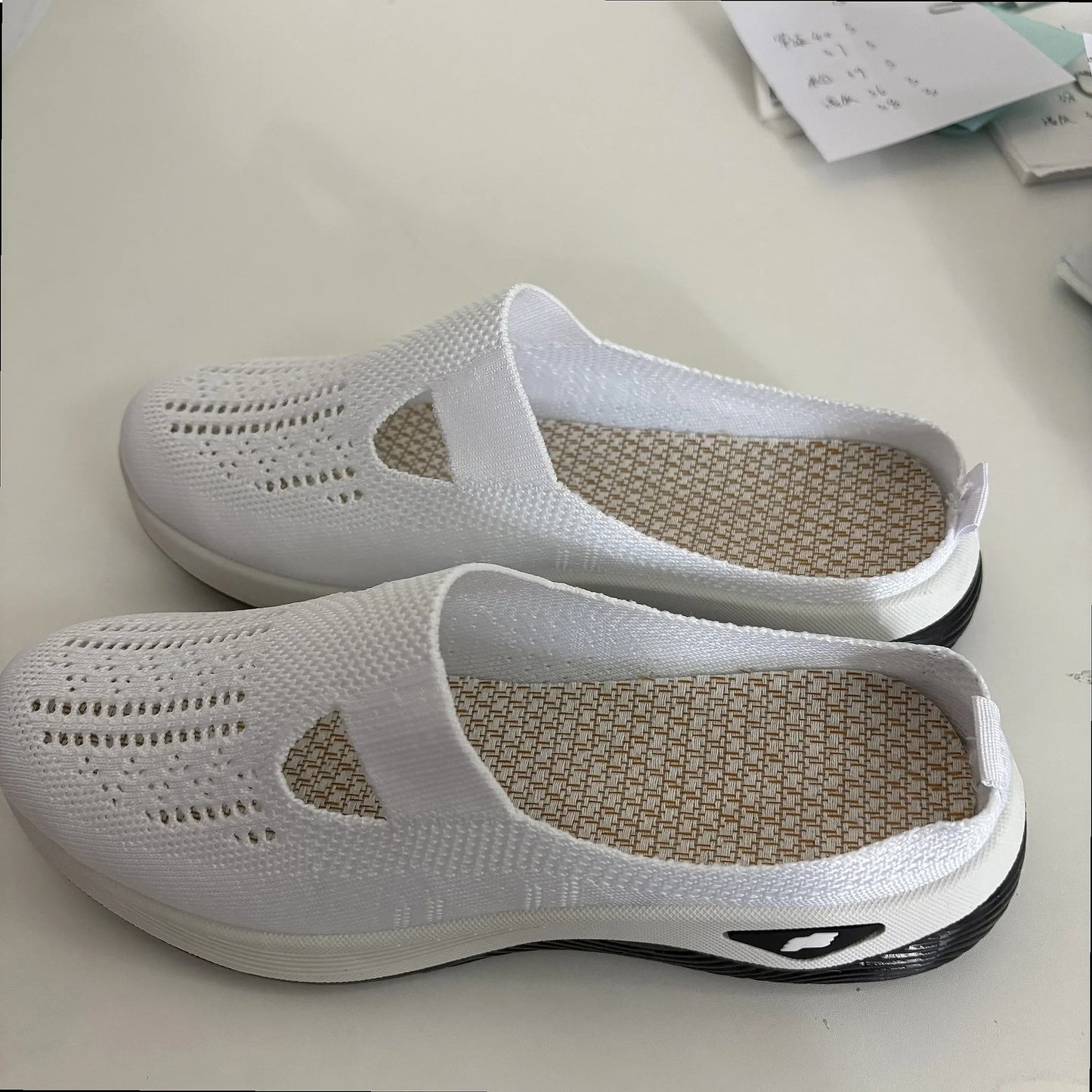Women Summer Half Slippers Breathable Vent Comfortable Indoor House Shoes Non Slip Flat Sandals