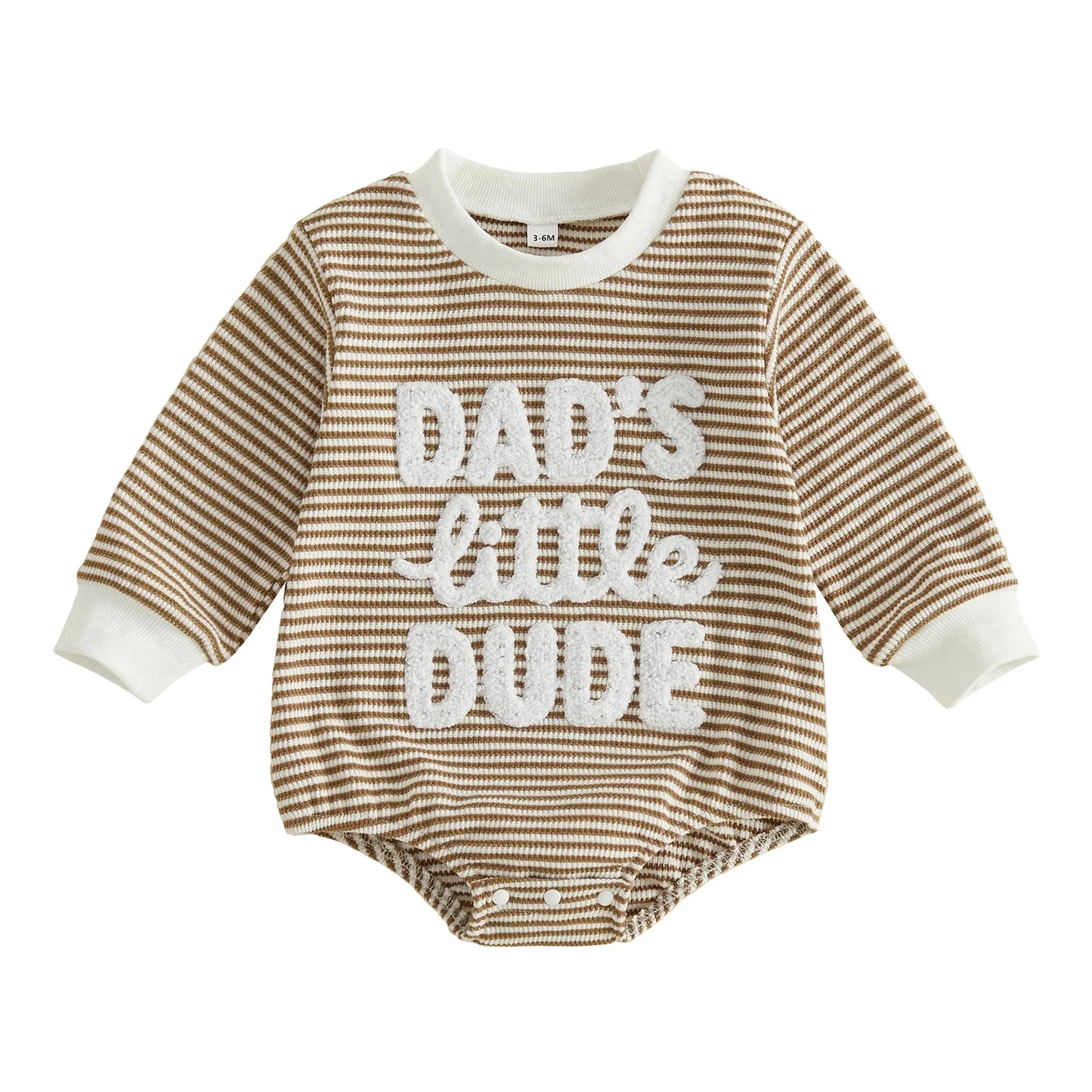 Round-Neck-Letter Letter Embroidery Sleeve Romper Long Sleeve Letter-Embroidery-Bodysuit Long Sleeve Round Bodysuit