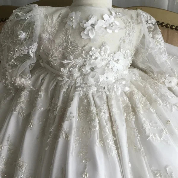 Beautiful Christening Gowns for Girls Baptism inspired Lace Outfit Customized Newborn Kids Birthday First Communion Dresses