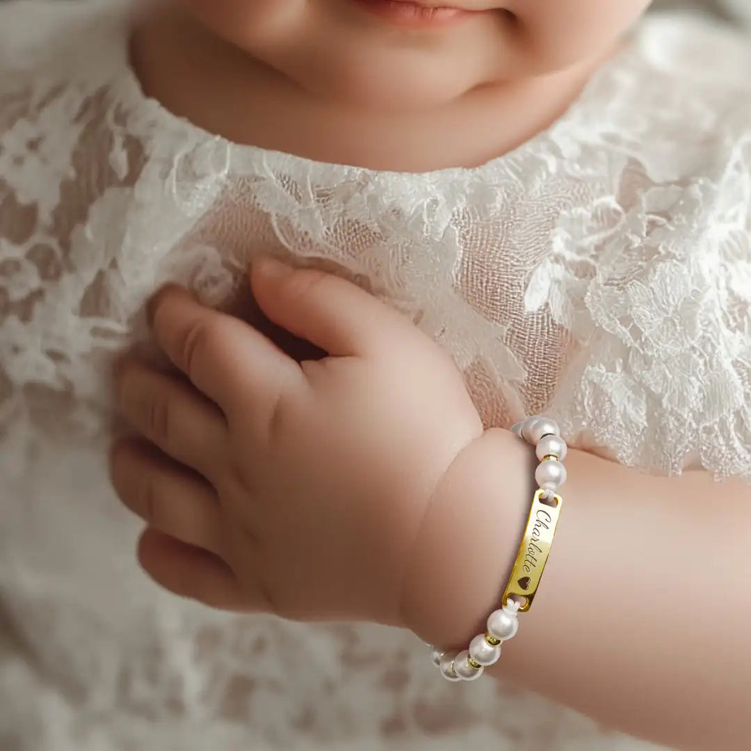 DUOYING Handmade Braided Cord Baby Name Pearl Bracelet Personalized Engraved Letter Bar Bangles Adjustable Jewelry For Gift
