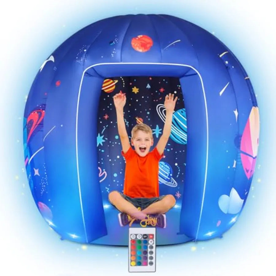 Sensory Tent for Kids & Adults,5.9ft Astronaut Galaxy Inflatable Light Up Sensory Toys,Kids Tent for Home School Indoor Outdoor