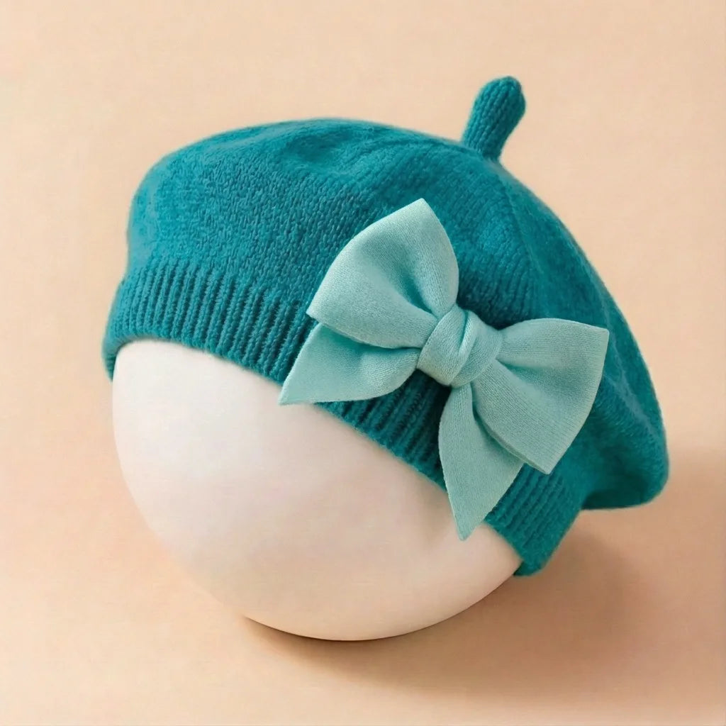 baby beret, bow hat, newborn baby 1-3 years old painter hat, baby girl clothing, baby spring headwear, toddler hair accessories