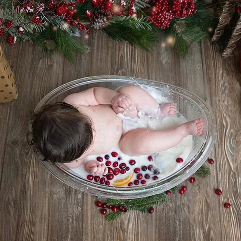 Newborn Photography Props Plastic Transparent Baby Bathtub Photo Accessories Tub for Milk Bath Studio Photo Shoot Furniture