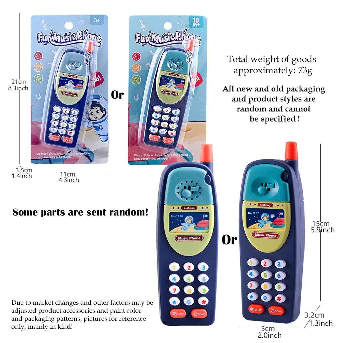Play Phone Toys for Kids, Fun Music Simulation Phone Lighting Learning Cellphone Toy 4 Color Could Be Chosen Excluding Batteries