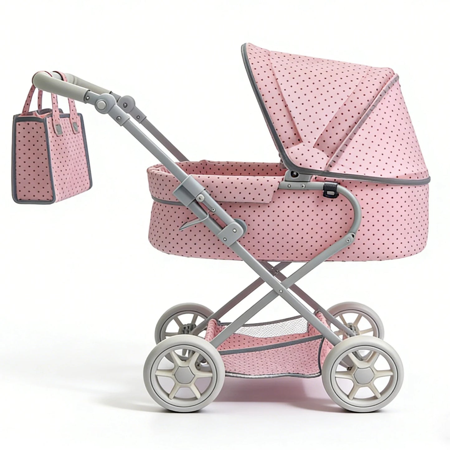 Newborn Doll Stroller Pram for Doll Size 14 to 24inch big size with Removable Cradle Basket Suitable Gifts For Girls