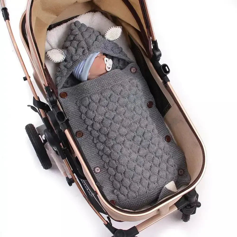 New Baby Winter Swaddle Wrap Blankets Knitted Toddler Infant Baby Swaddle Kids Warm Stroller Crib Envelope Newborn Baby Blankets