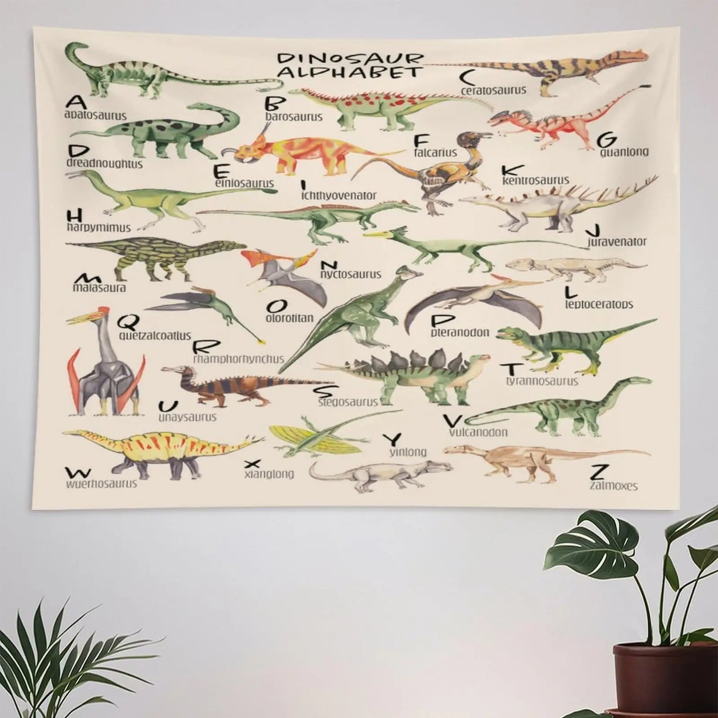 Alphabet Kids Learning Tapestry Wall Hanging Cartoon Animal Baby Boys Child Educational Tapestries Home Decor for Bedroom Living