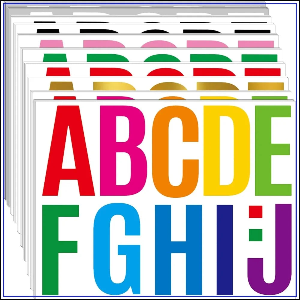 460 Pcs 4 Inch Self-Adhesive Letter Stickers, Waterproof Vinyl Alphabet Numbers for Bulletin Board, Classroom, Mailbox Decor